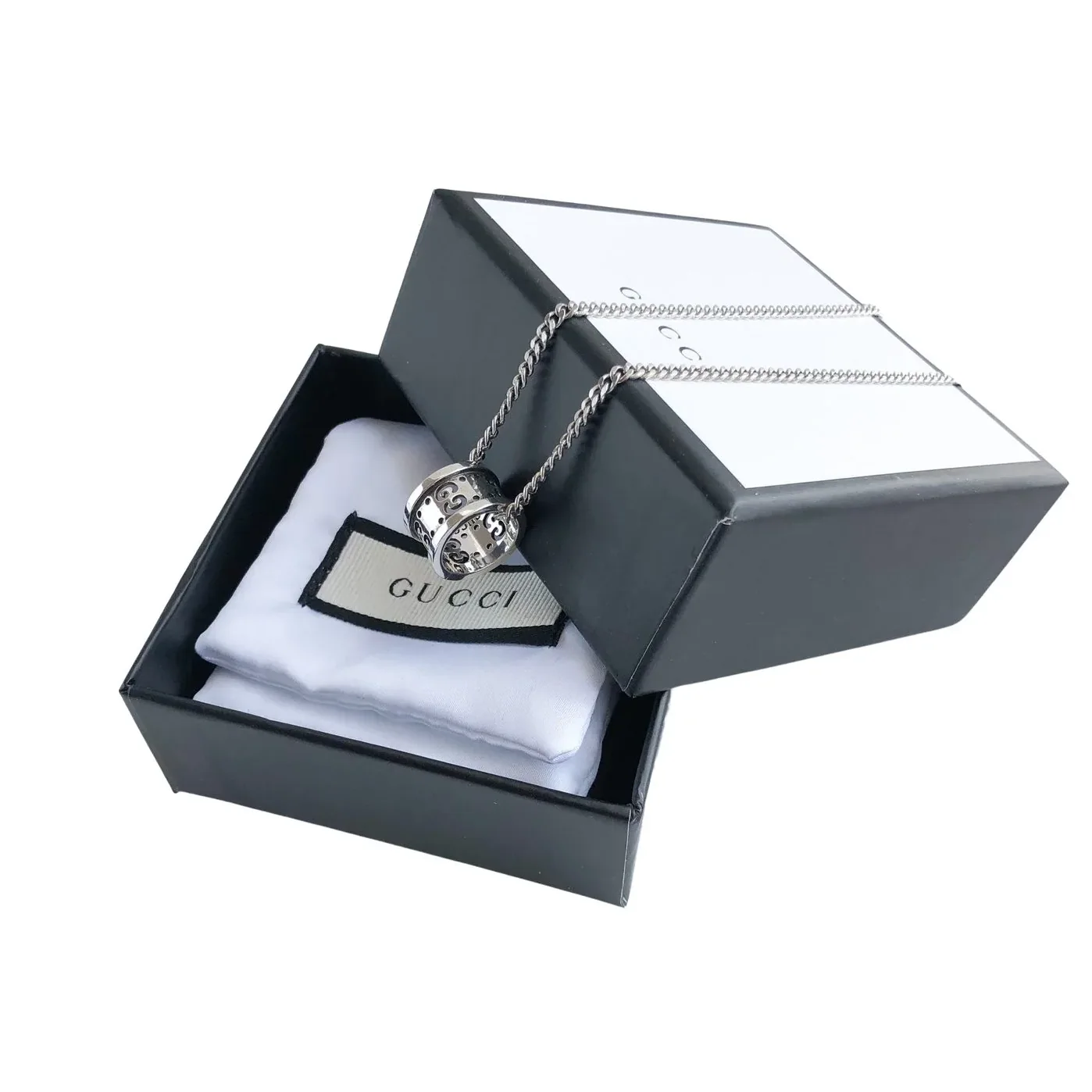 Gucci Hollow Waist Necklace Silver