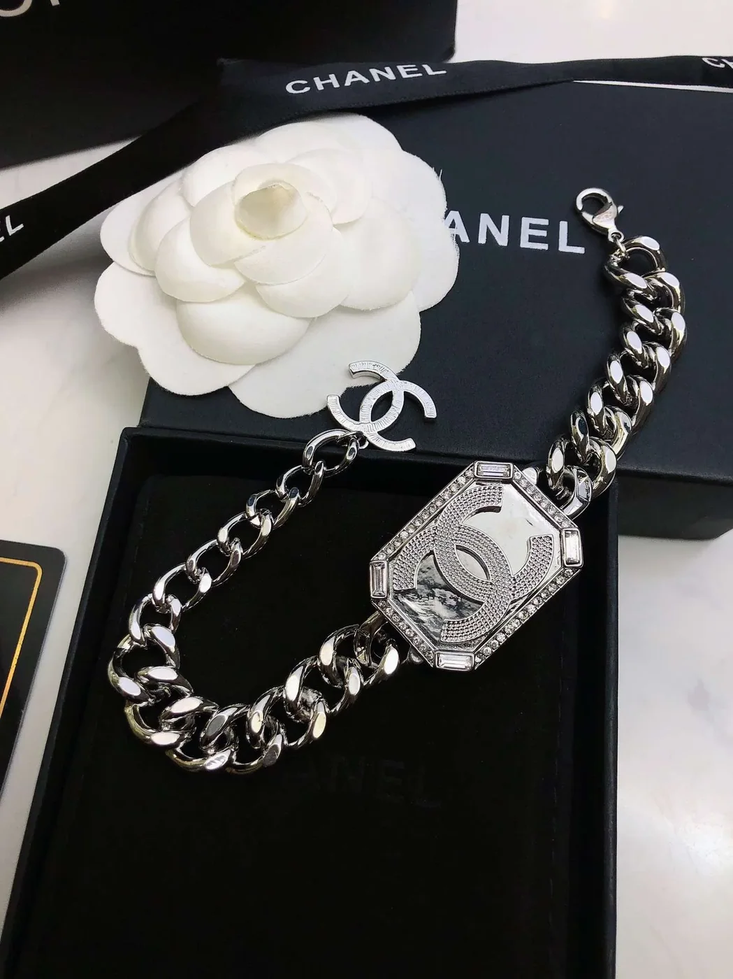 Chanel Perfume Bracelet Silver