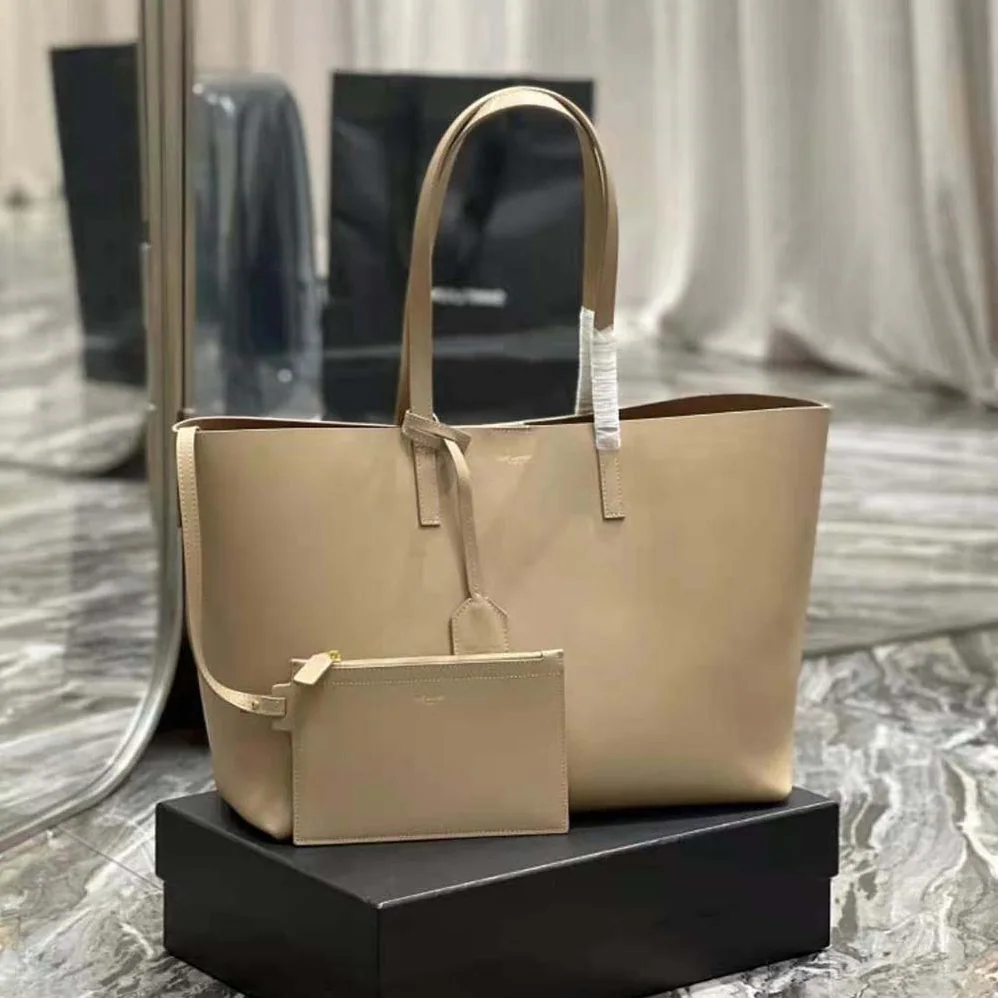 Saint Laurent YSL Shopping Saint Laurent E/W in Supple Leather for Women in Sandy