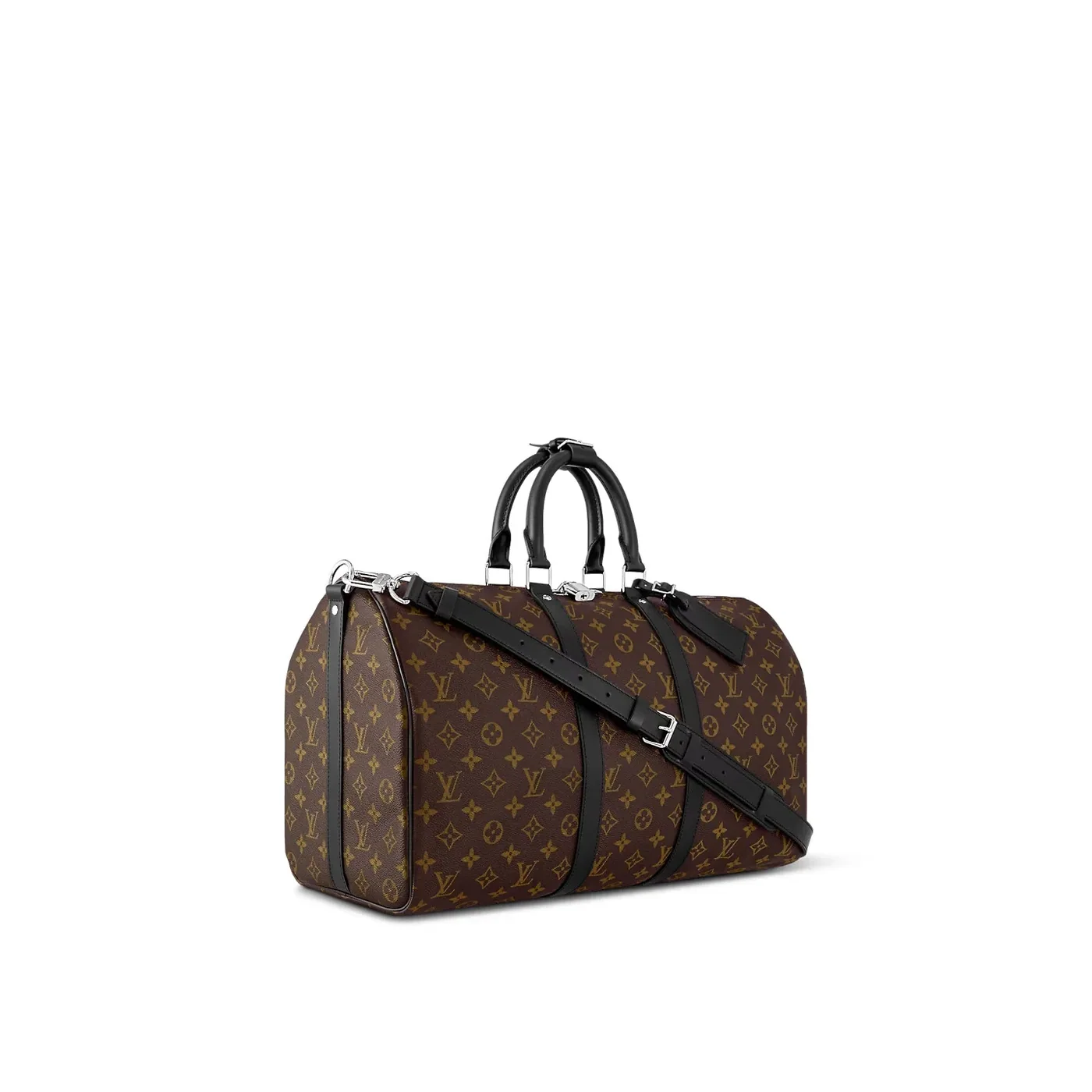 Louis Vuitton Keepall Bandouliere 45 Travel Bag in Brown Silver Hardware Louis Vuitton Keepall Bandouliere 45 Travel Bag in Brown Silver Hardware