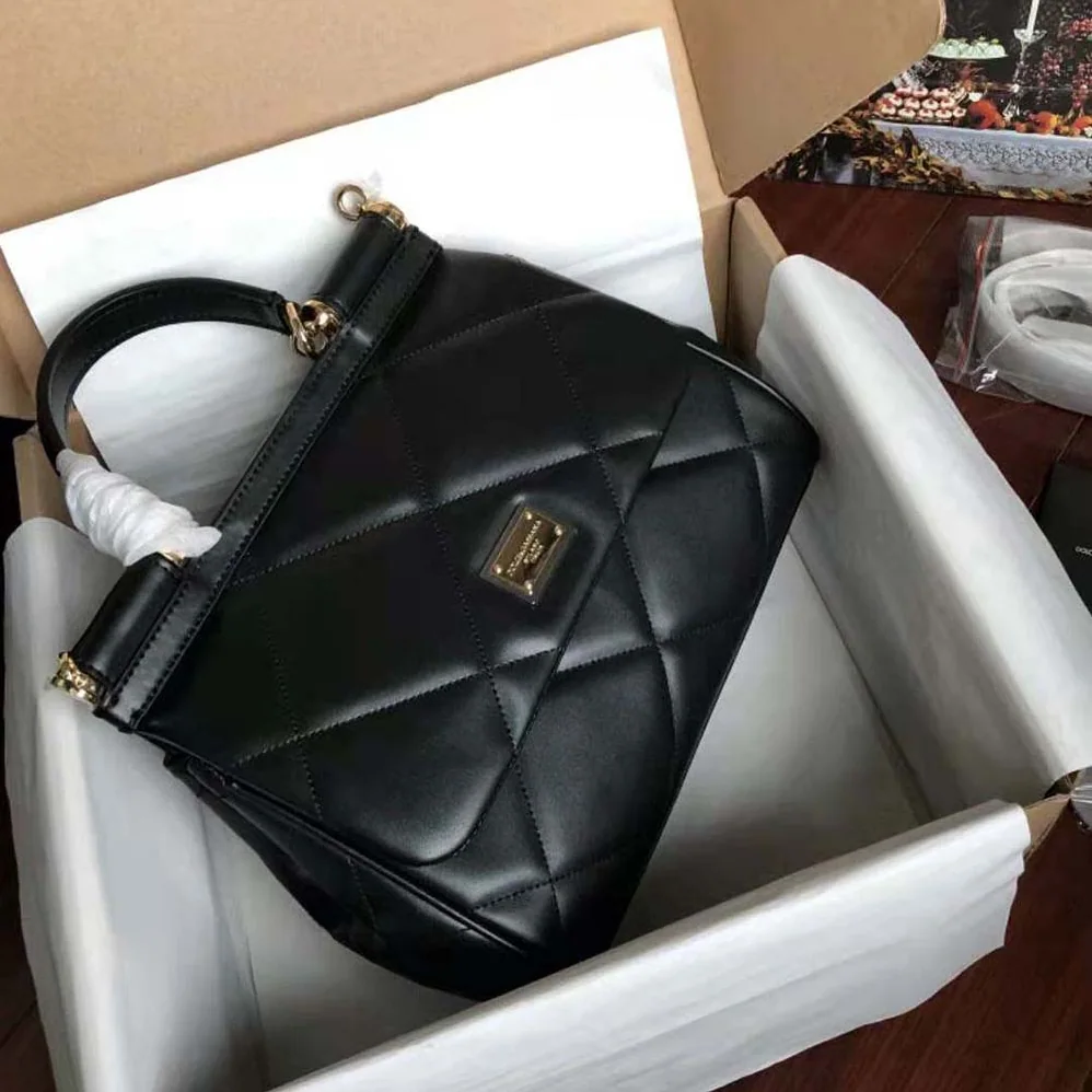 Dolce Gabbana D&G Medium Sicily Bag in Quilted Calfskin for Women in Black Dolce Gabbana D&G Medium Sicily Bag in Quilted Calfskin for Women in Black