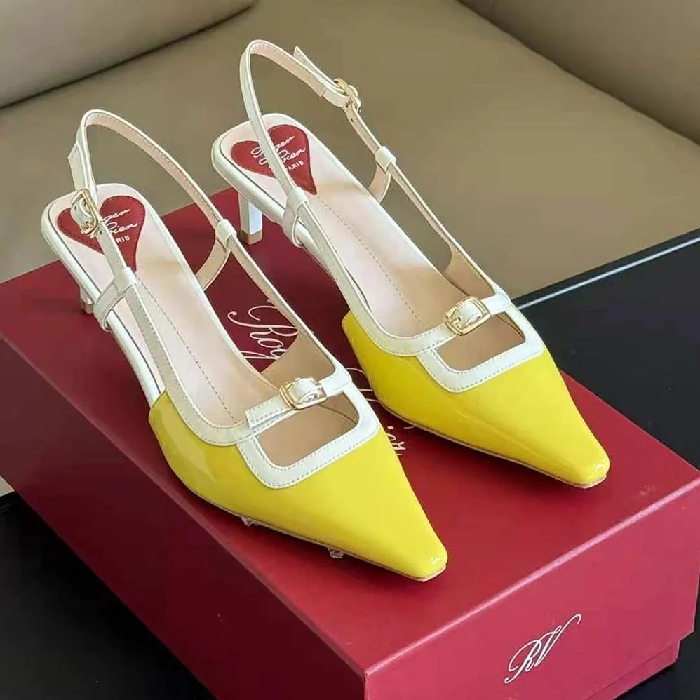 Roger Vivier Viv' Canard Slingback Pumps in Patent Leather for Women in Yellow