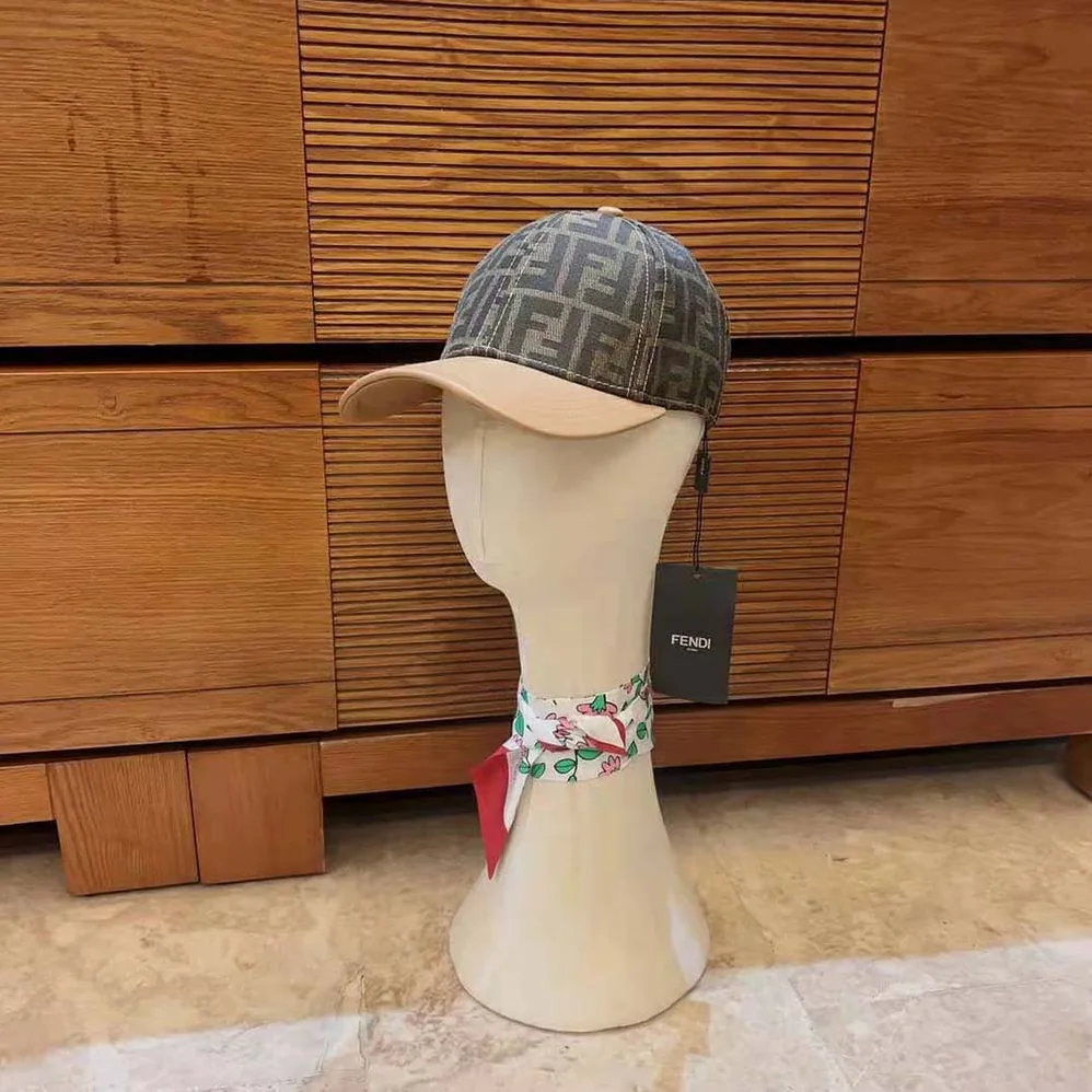 Fendi Hat Brown FF Jacquard Fabric Baseball Cap for Women Fendi Hat Brown FF Jacquard Fabric Baseball Cap for Women