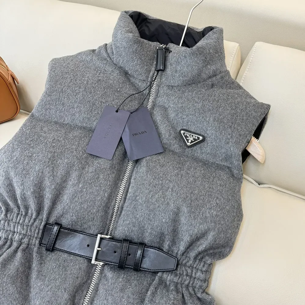 Prada Loden Down Vest for Women in Grey