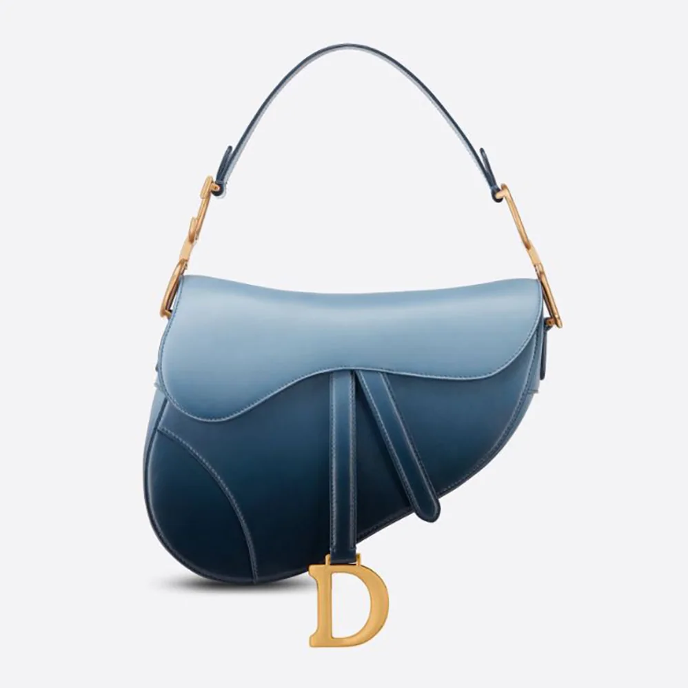 Dior Saddle Bag Indigo Blue Gradient Calfskin for Women
