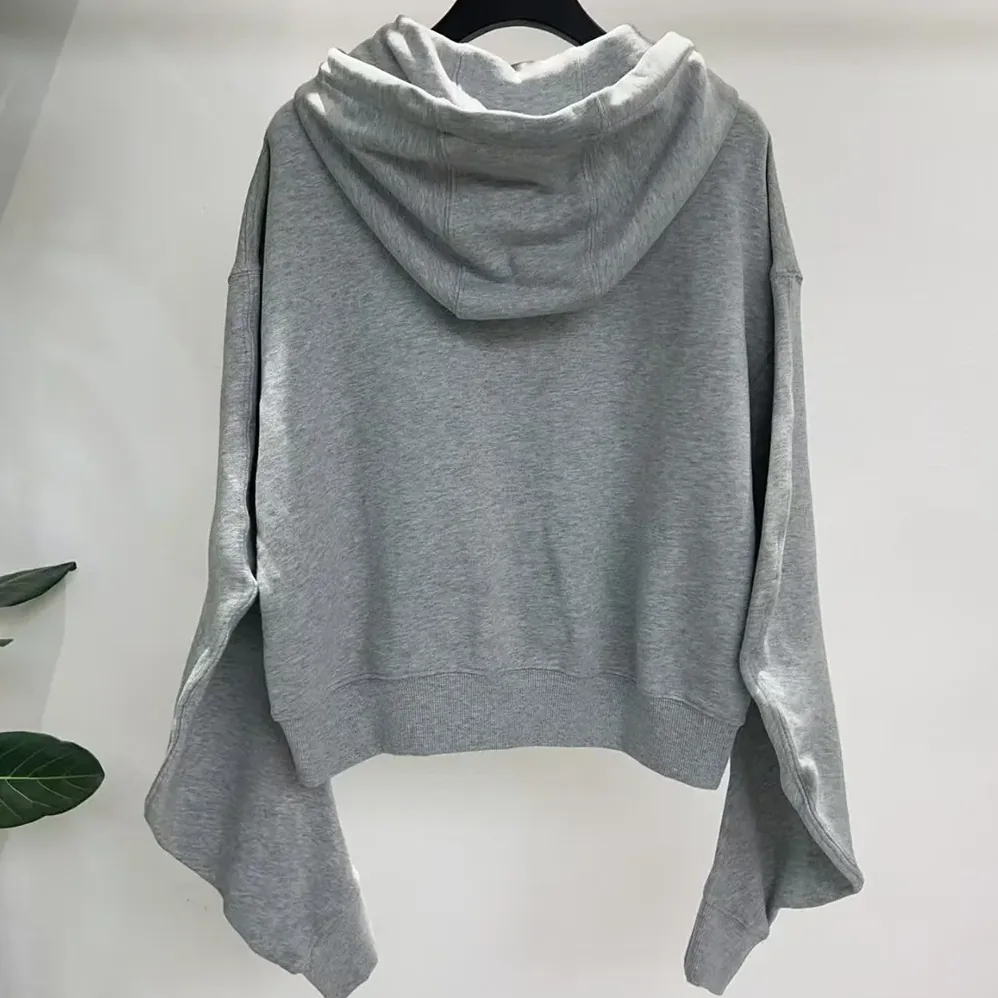 Loewe Flamenco Hoodie in Cotton and Cashmere for Women in Grey Loewe Flamenco Hoodie in Cotton and Cashmere for Women in Grey