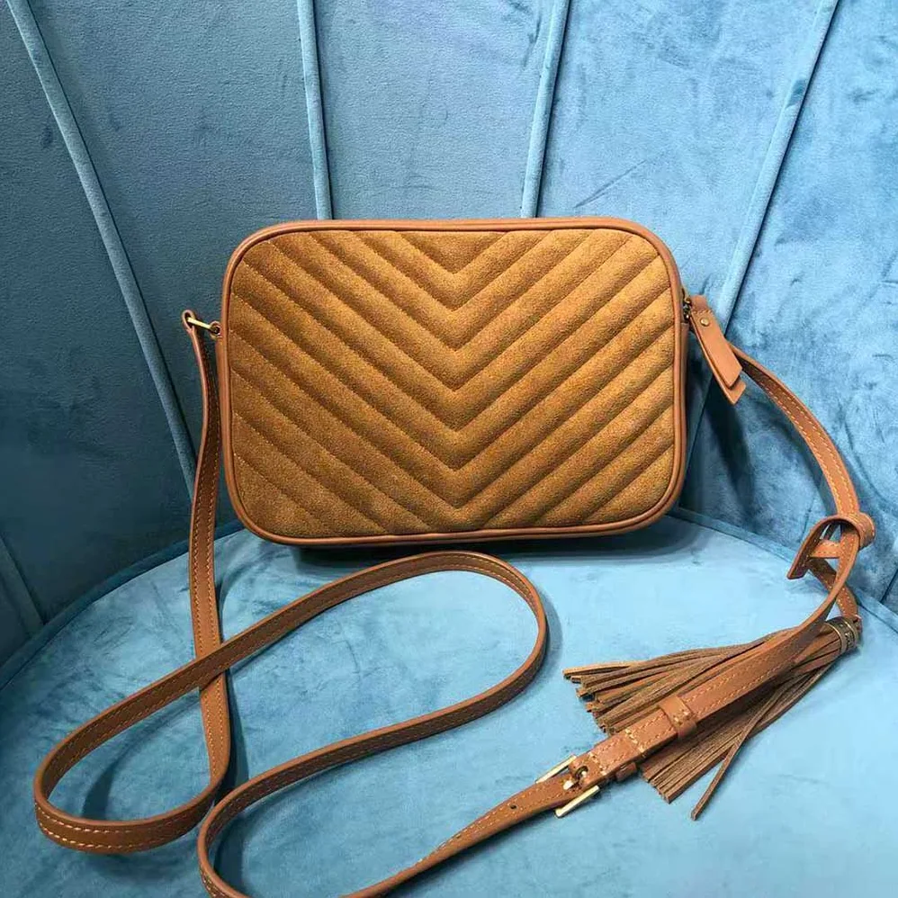 Saint Laurent YSL Lou Camera Bag in Quilted Suede and Smooth Leather for Women