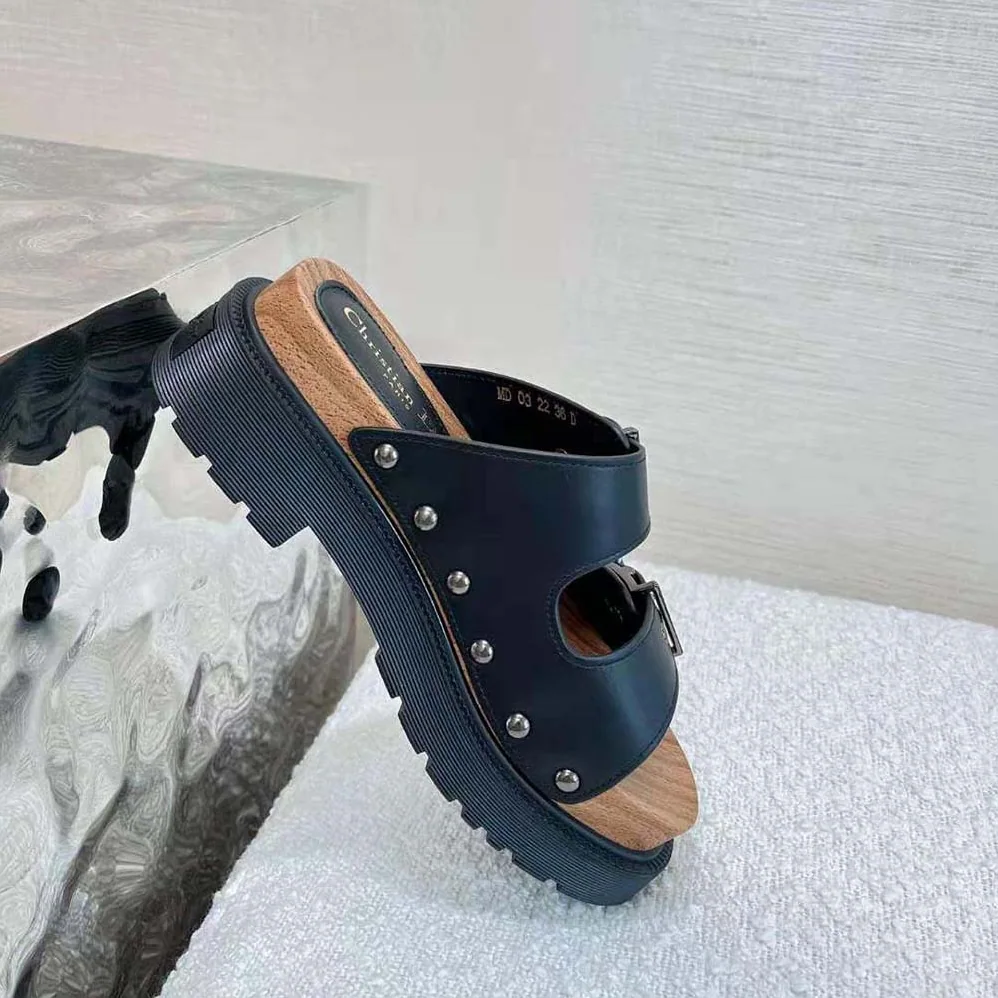 Dior Diorquake Strap Sandal Black Calfskin for Women