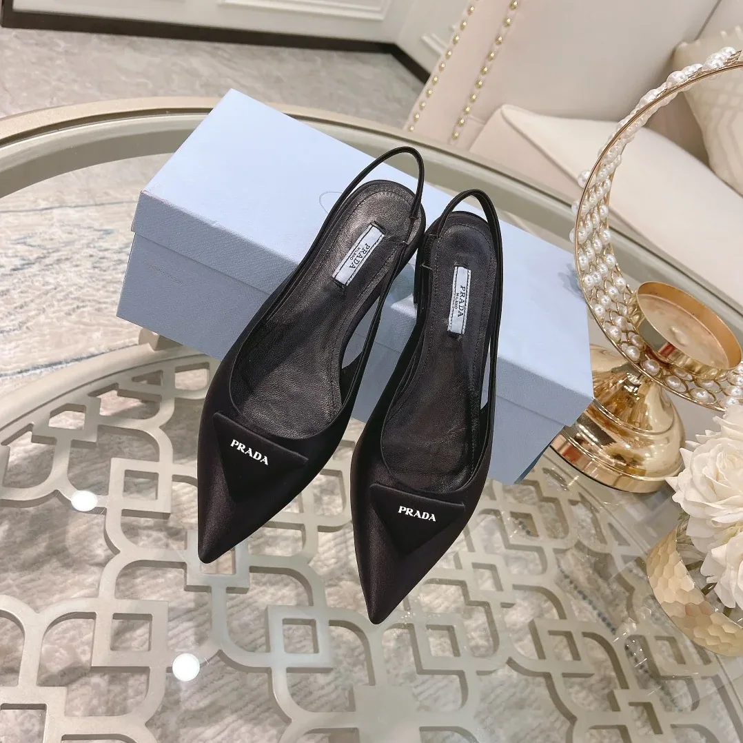 Prada Brushed Slingback Pumps Black / Prada Brushed Slingback Pumps Black /