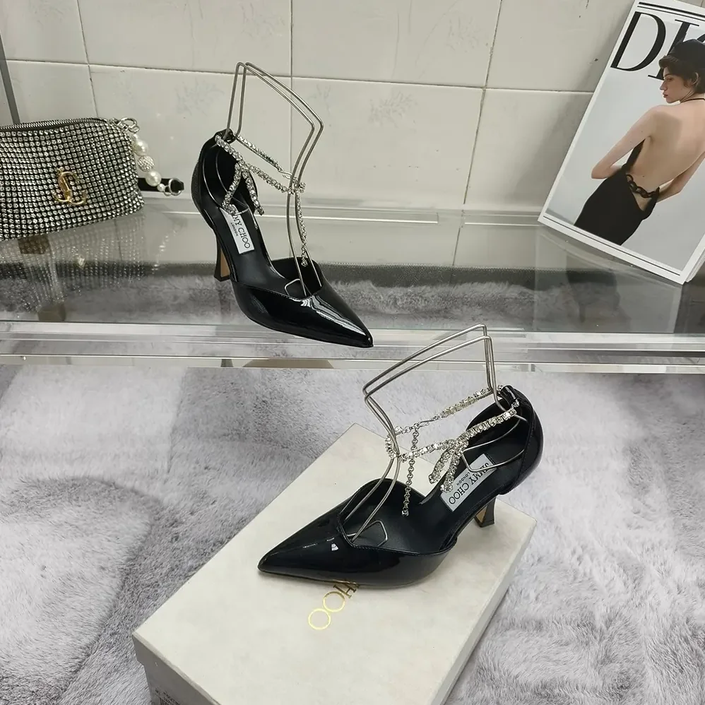 Jimmy Choo Stevie 100 Black Patent Leather Pumps for Women