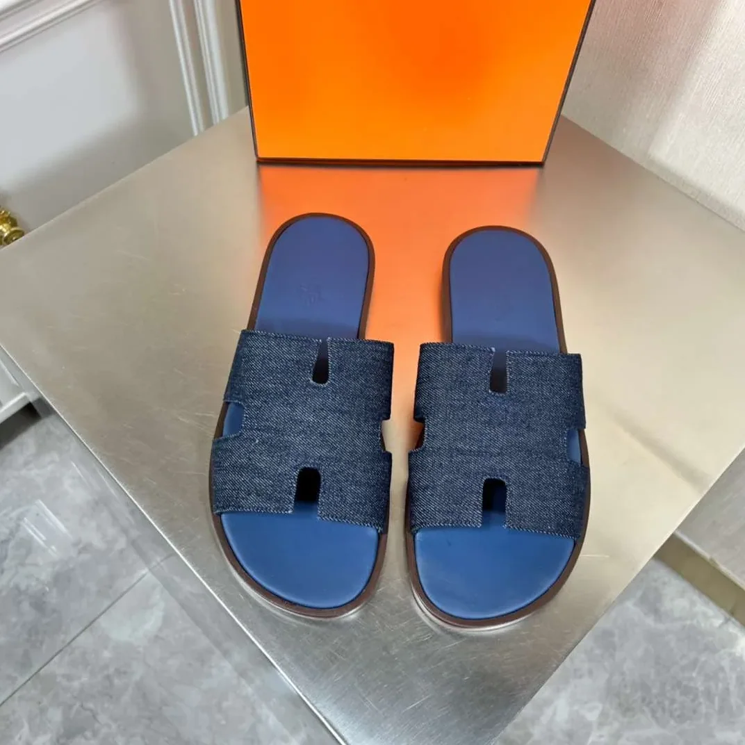 Hermes Oran Sandal Blue Hermes Oran Sandal Blue