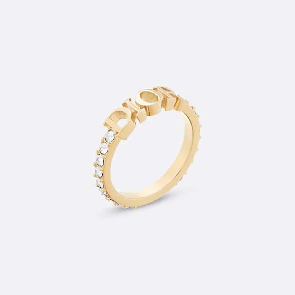 Dior Dio(r)evolution Ring Gold-Finish Metal and White Crystals for Women