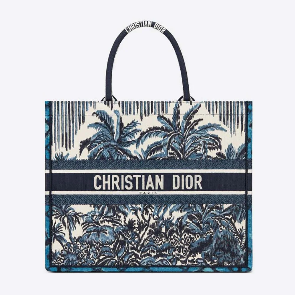 Dior Dior Book Tot Blue Dior Palms Embroidery for Women