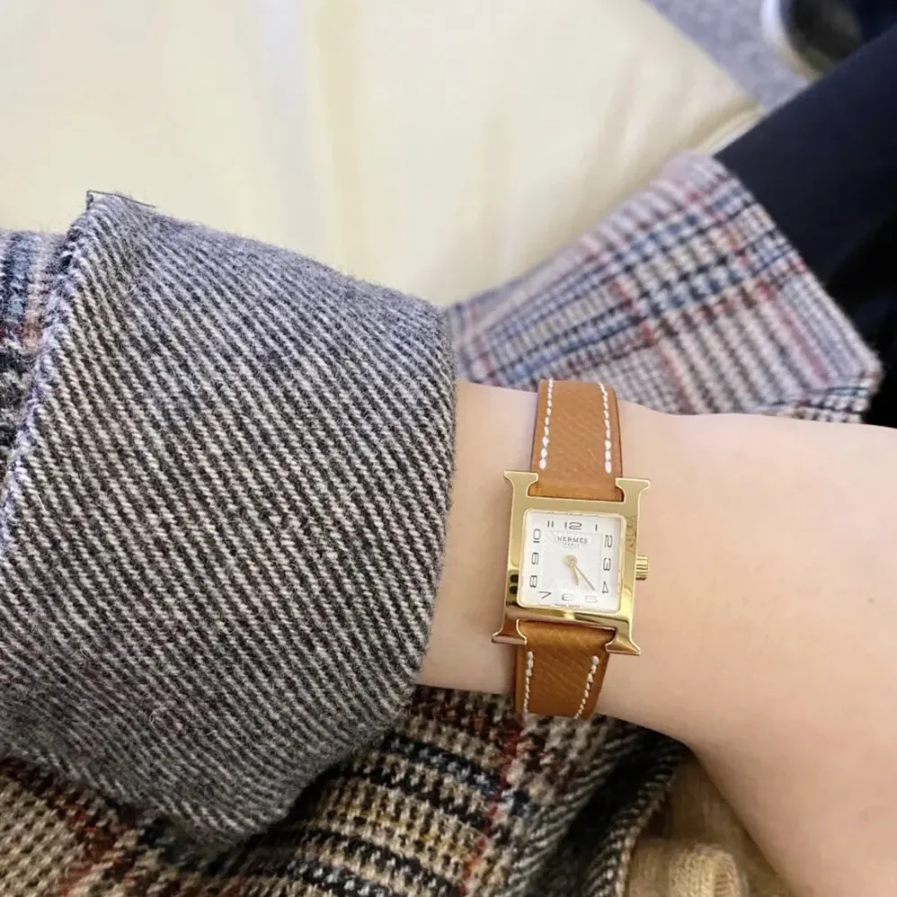 Hermes Heure H Watch Mini Model 21 mm for Women in Brown