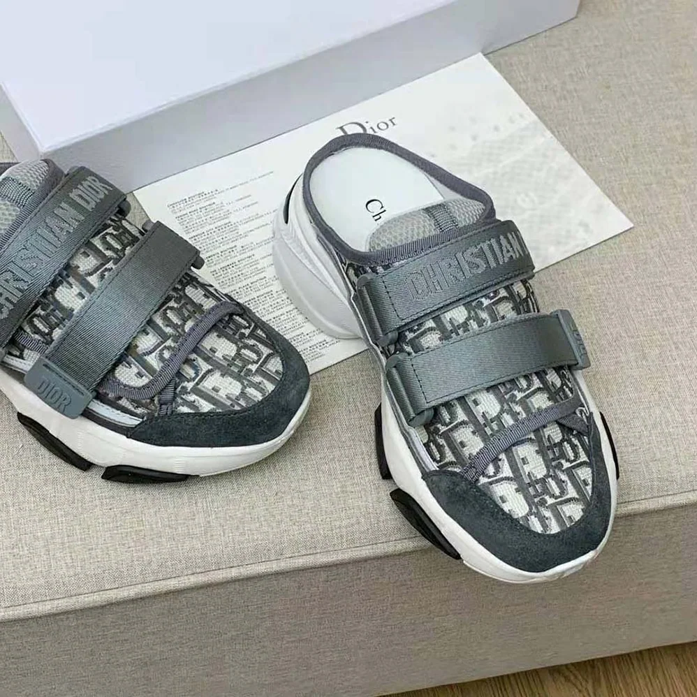 Dior D-Wander Sneaker Deep Gray Dior Oblique Technical Fabric for Women Dior D-Wander Sneaker Deep Gray Dior Oblique Technical Fabric for Women