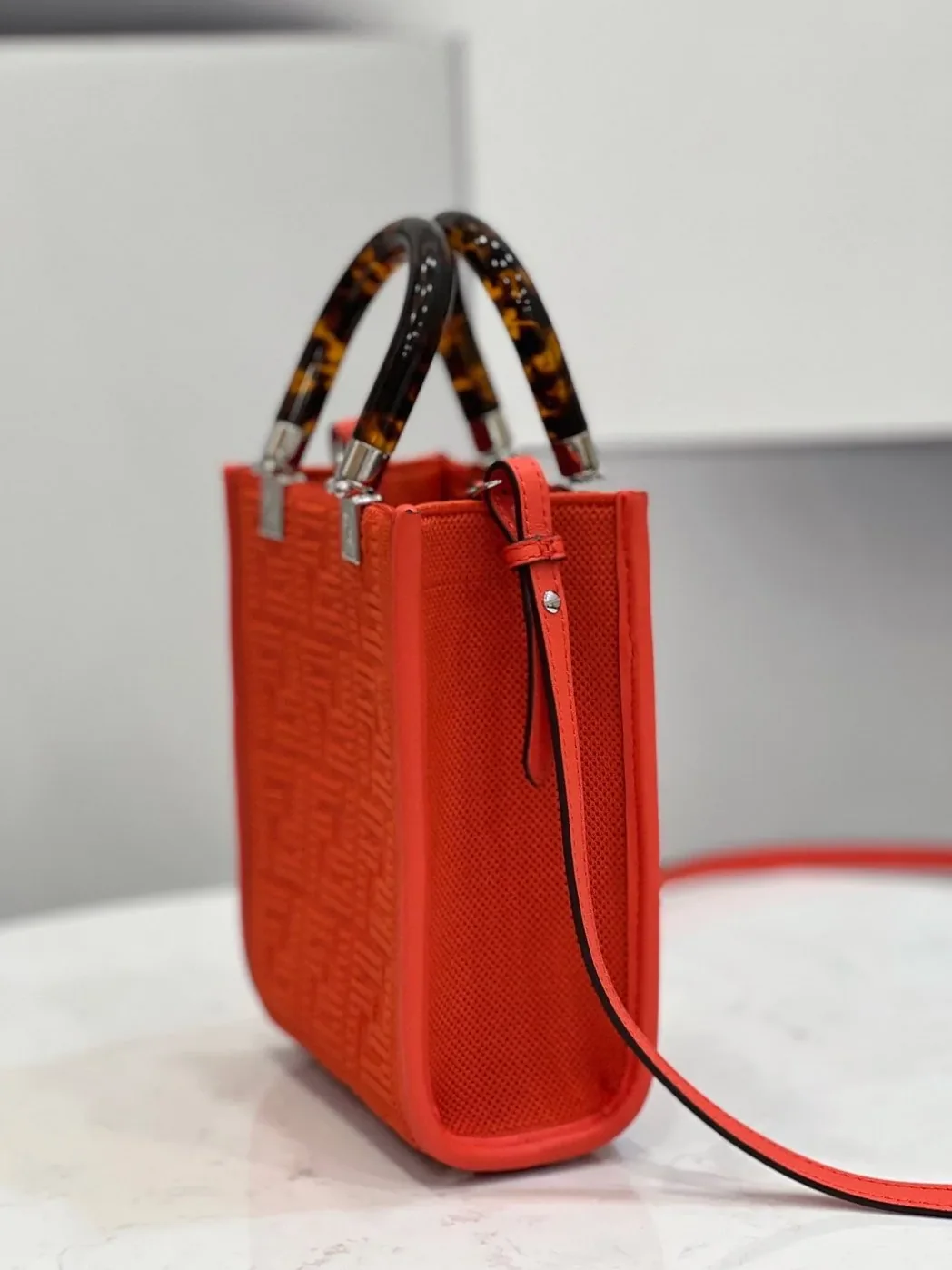 Fendi Mini Sunshine Shopper Red Fendi Mini Sunshine Shopper Red