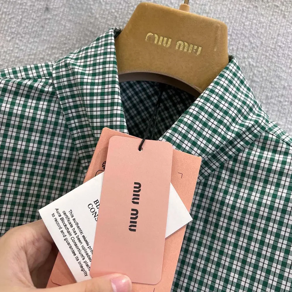 Miu Miu Checked Shirt MK1659_17L1_F026R for Women Miu Miu Checked Shirt MK1659_17L1_F026R for Women