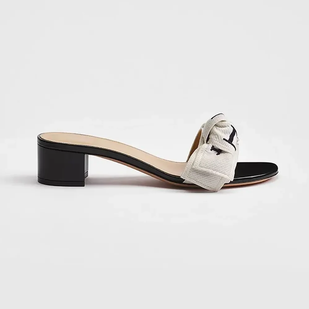 Dior J'Adior Heeled Slide Black Embroidered Cotton for Women Dior J'Adior Heeled Slide Black Embroidered Cotton for Women