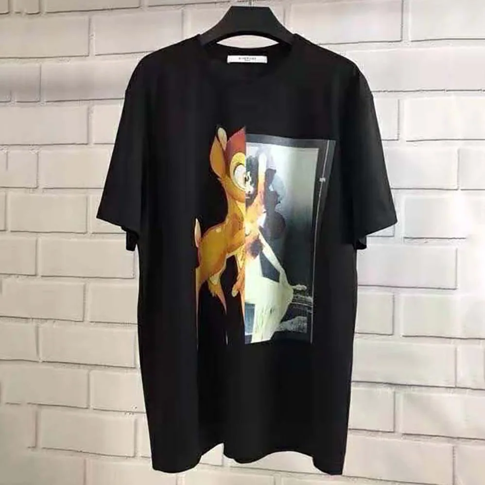Givenchy Oversized Bambi Printed T-Shirt for Men in Black Givenchy Oversized Bambi Printed T-Shirt for Men in Black