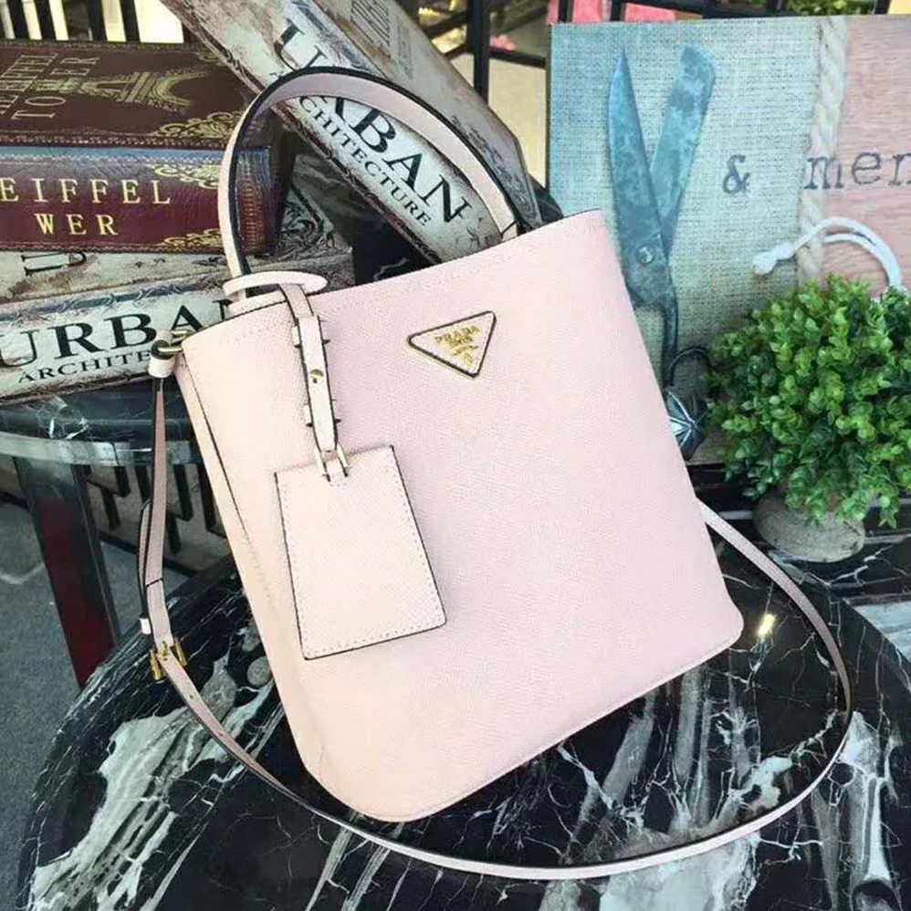 Prada Panier Medium Bag in Saffiano Leather for Women in White