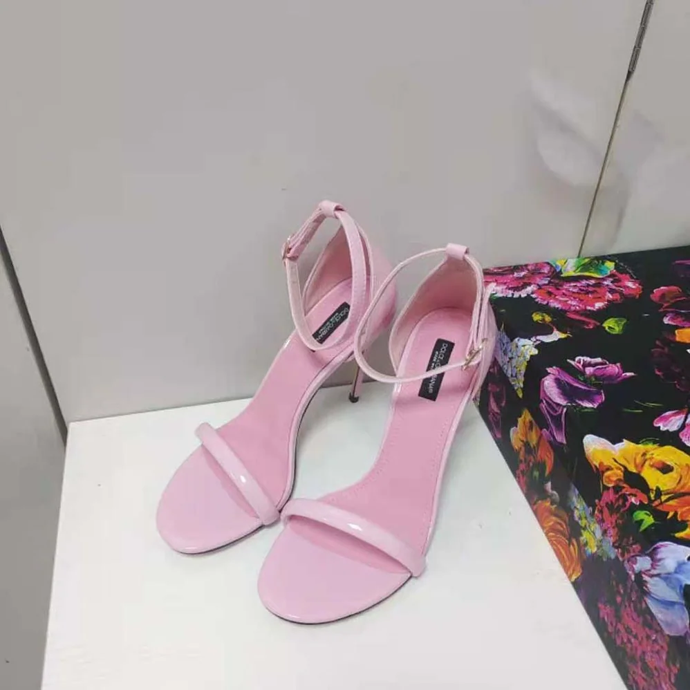 Dolce Gabbana D&G Patent Leather Sandals in 105 mm Heel Height for Women in Pink Dolce Gabbana D&G Patent Leather Sandals in 105 mm Heel Height for Women in Pink