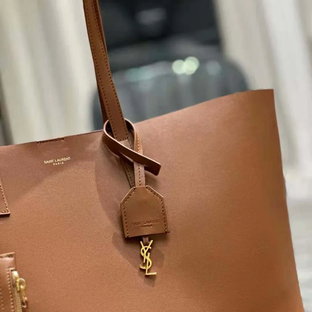 Saint Laurent YSL Shopping Saint Laurent E/W in Supple Leather for Women in Brown
