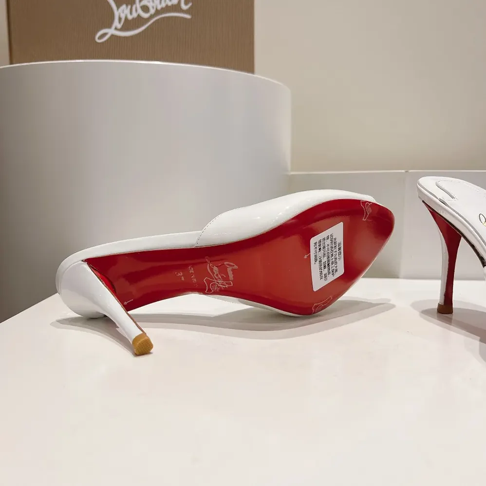 Christian Louboutin Me Dolly 100 mm Mules Patent Calf for Women in White