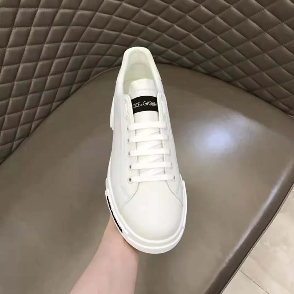 Dolce Gabbana D&G Calfskin Nappa Portofino Sneakers for Unisex in White