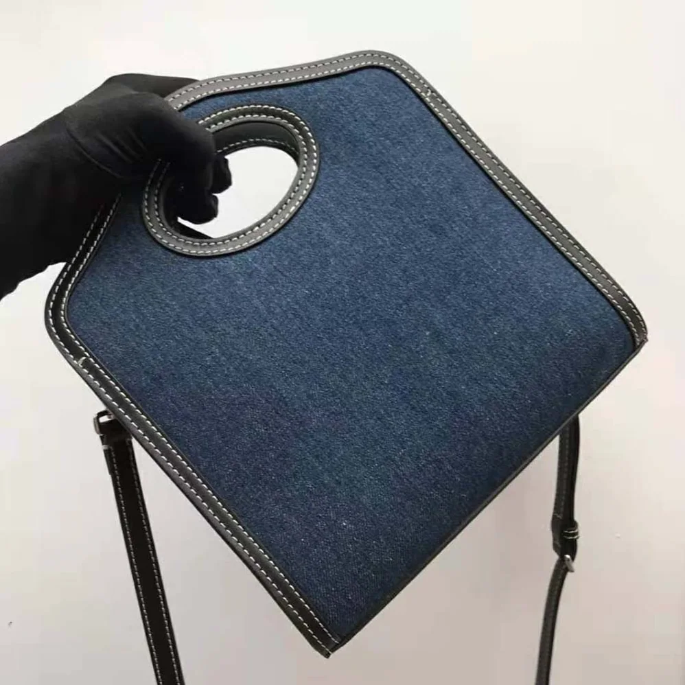 Burberry Mini Logo Graphic Denim and Leather Pocket Bag for Women