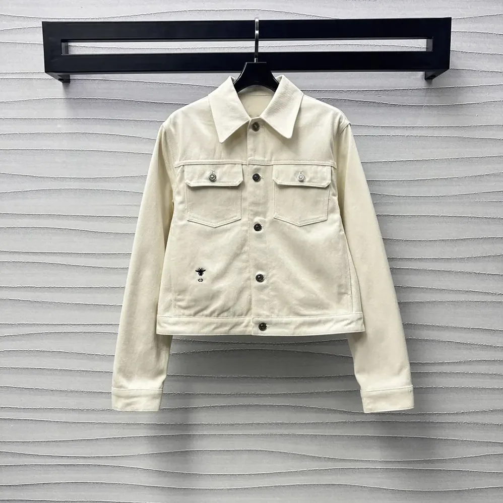 Dior Dioramour Jacket White Cotton Denim with Multicolor Cœur des Curiosités Motif for Men
