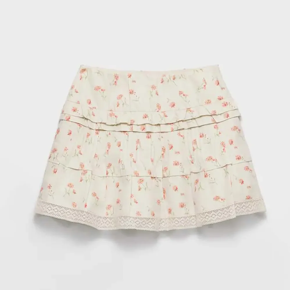 Prada Floral Print Linen Miniskirt for Women