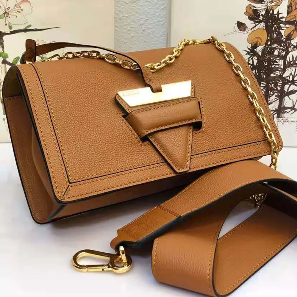 Loewe Mini Barcelona Bag in Soft Grained Calfskin for Women in Brown Loewe Mini Barcelona Bag in Soft Grained Calfskin for Women in Brown