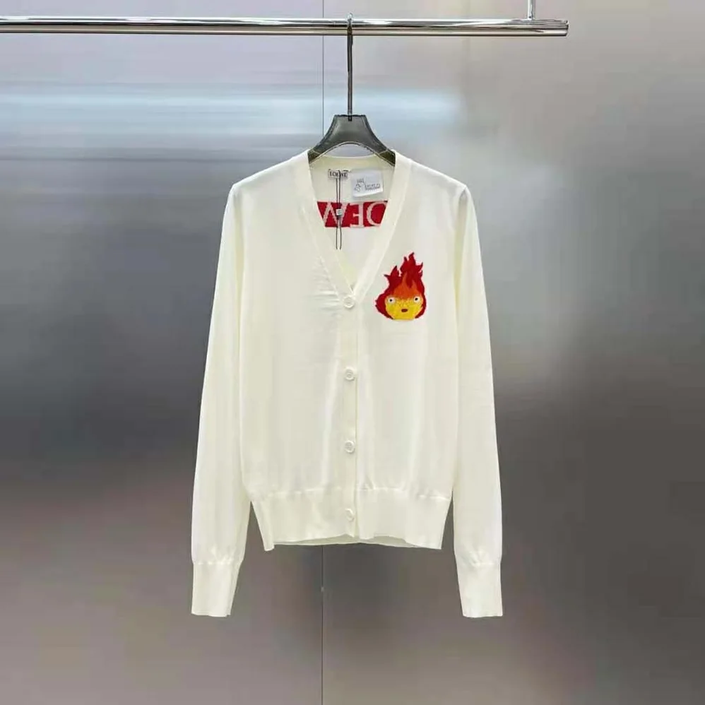 Loewe Calcifer Cardigan in Wool for Women in White