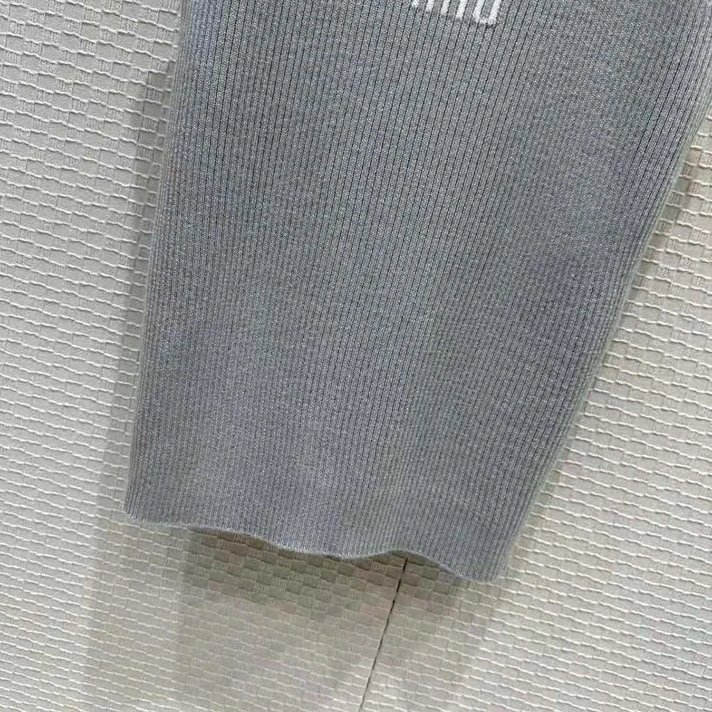 Miu Miu Cotton Knit Tank Top for Women in Silver