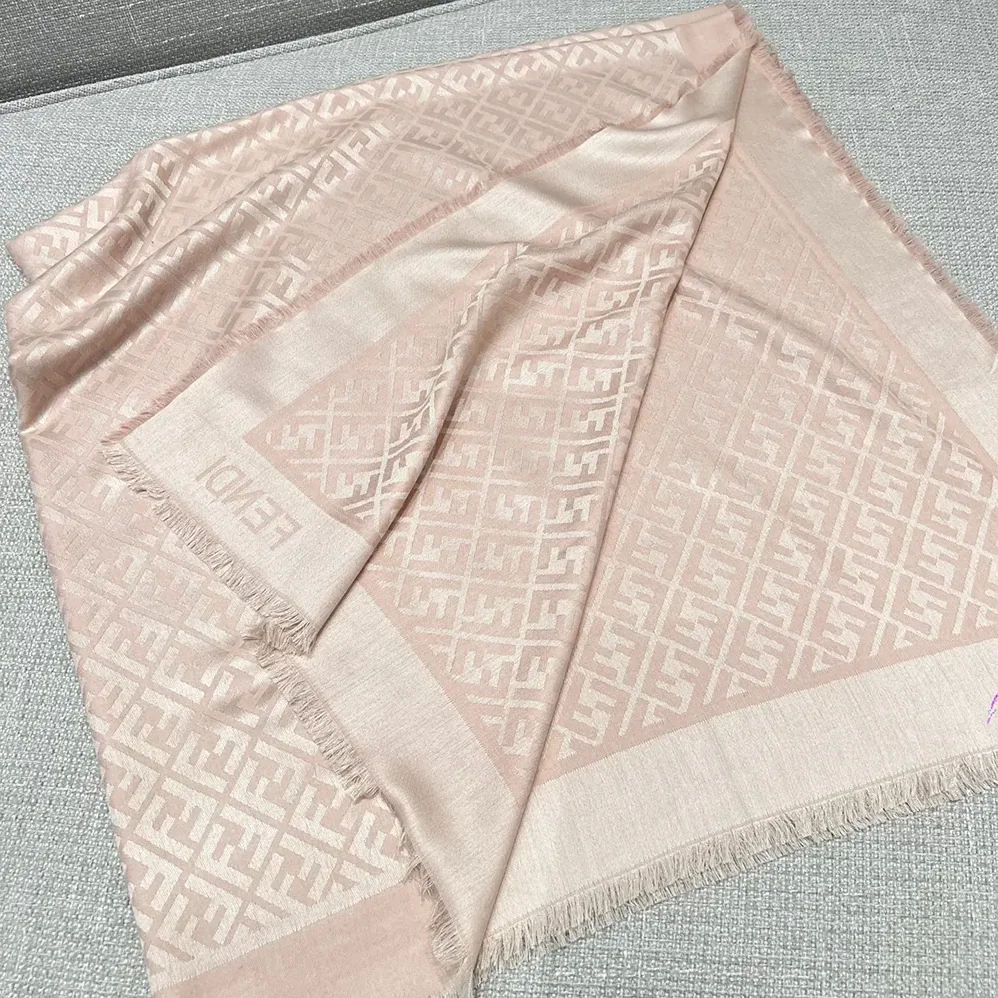 Fendi FF Pink Organic Silk Shawl for Unisex Fendi FF Pink Organic Silk Shawl for Unisex
