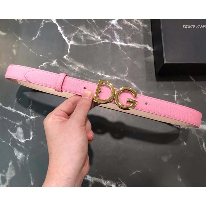 Dolce Gabbana D&G Dauphine Calfskin Belt for Women in Pink Dolce Gabbana D&G Dauphine Calfskin Belt for Women in Pink