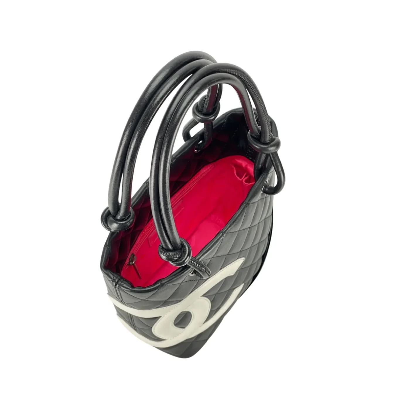 Chanel Cambon Ligne Small Bucket Bag in Black/ White Silver Hardware