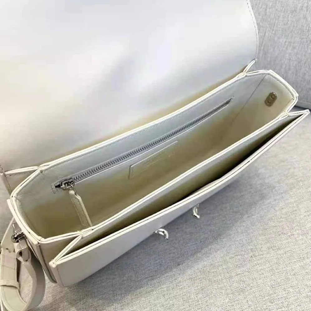 Saint Laurent YSL LE Pave Satchel in Smooth Leather for Women in White