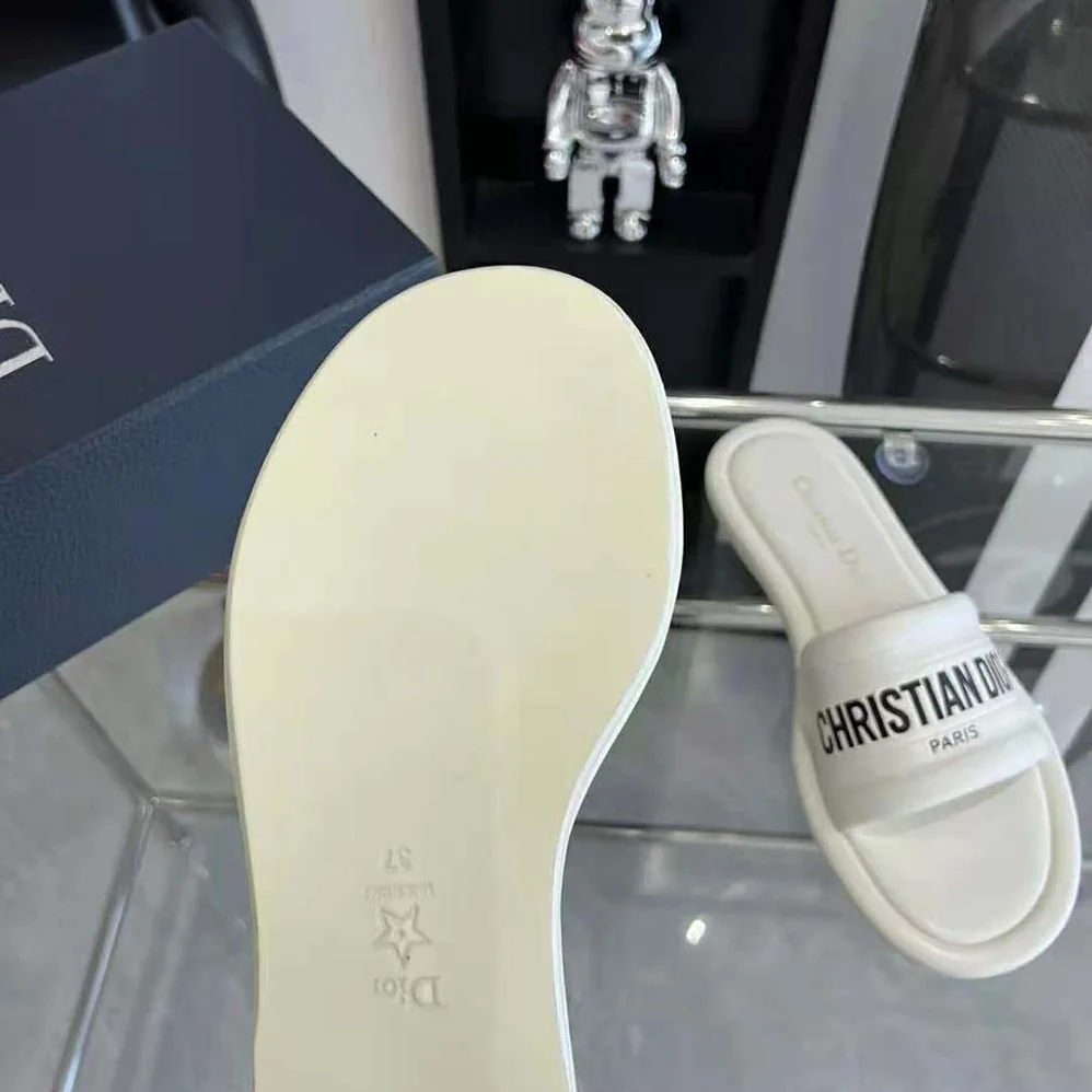Dior Every-D Slide White Embossed Lambskin for Women Dior Every-D Slide White Embossed Lambskin for Women