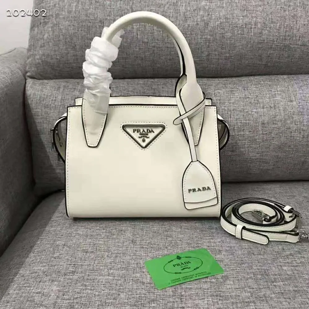 Prada Saffiano leather Prada Kristen Handbag for Women in Wihte Prada Saffiano leather Prada Kristen Handbag for Women in Wihte