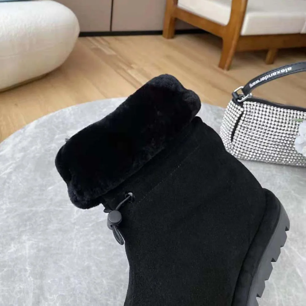 Prada Classic Snow Boot Shearling Booties for Women in Black Prada Classic Snow Boot Shearling Booties for Women in Black
