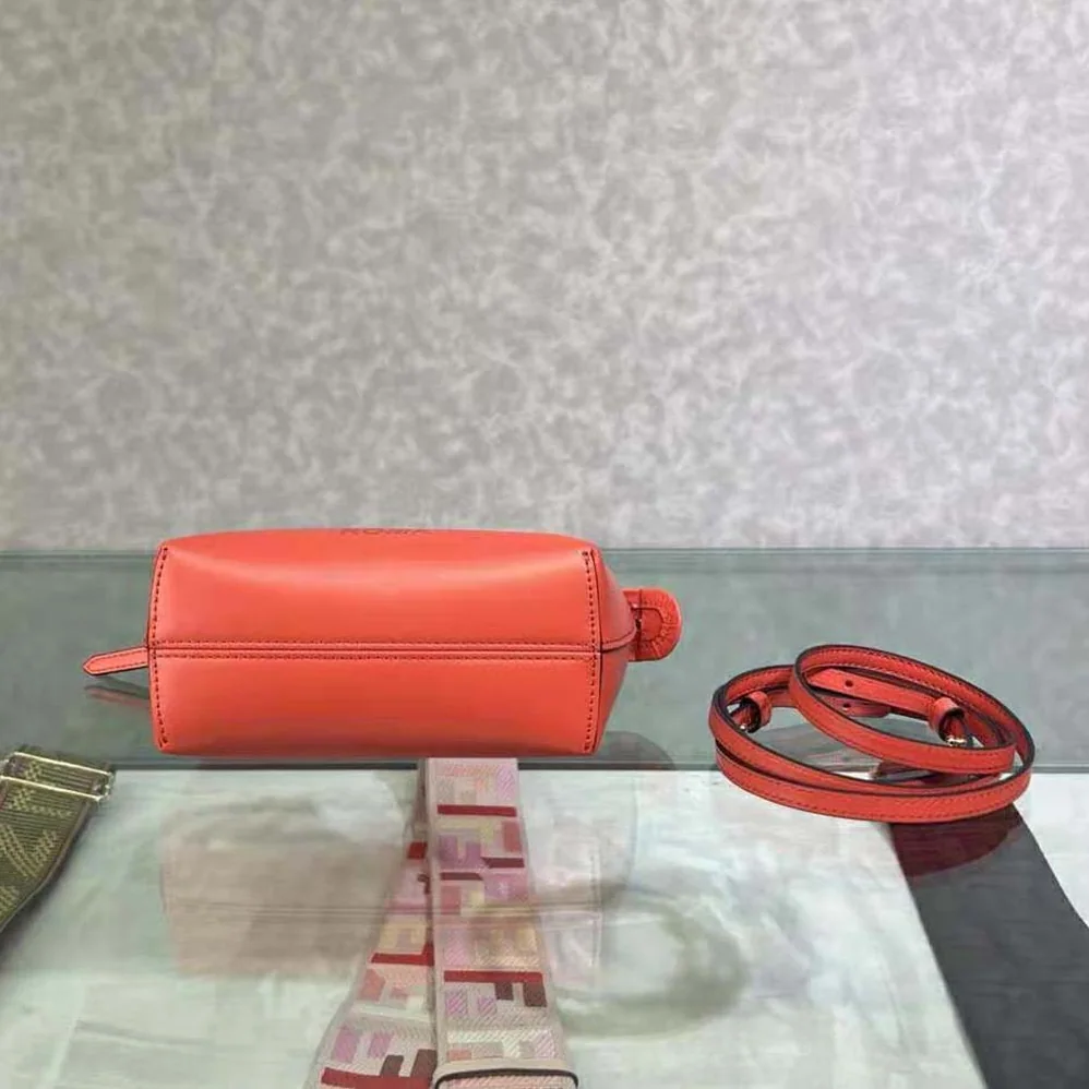 Fendi By The Way Mini Red Leather Small Boston Bag for Women