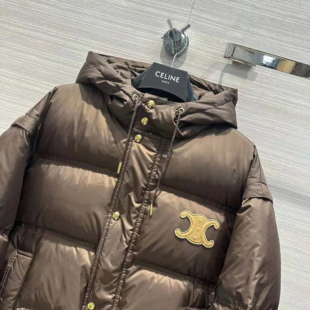 Celine Triomphe Cropped Down Jacket in Lightweight Nylon for Men Celine Triomphe Cropped Down Jacket in Lightweight Nylon for Men