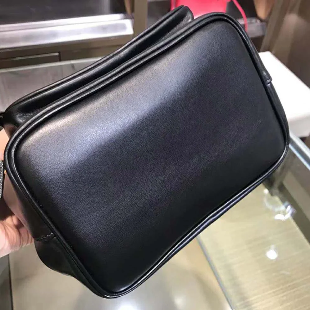 Prada Leather Bucket Shoulder Bag for Women in Black