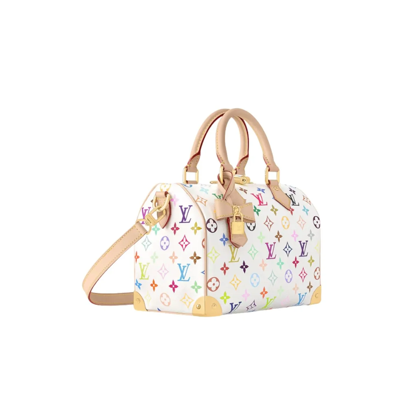 Louis Vuitton LV x TM Speedy Bandouliere 25 Top Handle Bag in Multicolored Gold Hardware Louis Vuitton LV x TM Speedy Bandouliere 25 Top Handle Bag in Multicolored Gold Hardware