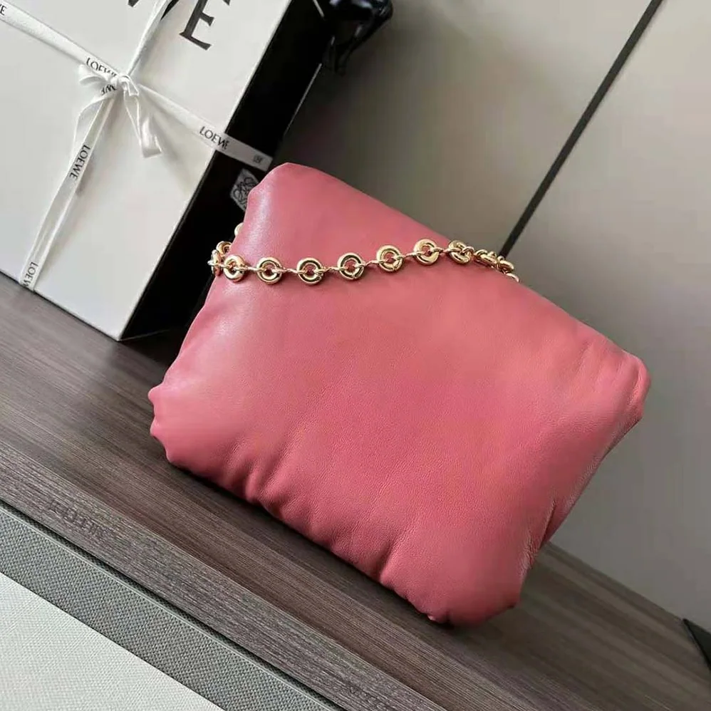 Loewe Puffer Goya Bag in Shiny Nappa Lambskin for Women in Rose Loewe Puffer Goya Bag in Shiny Nappa Lambskin for Women in Rose