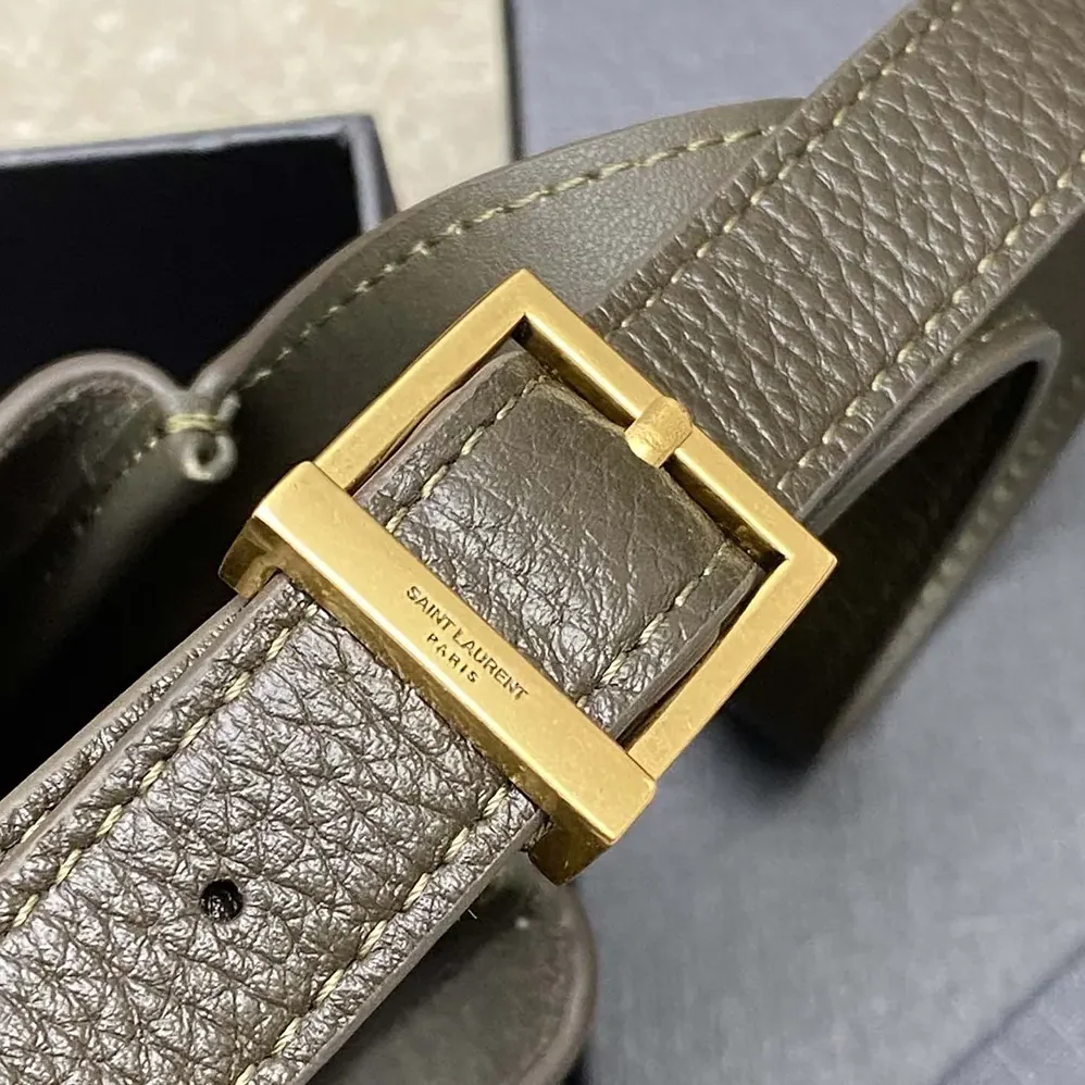 Saint Laurent YSL Le 5 à 7 Supple Baby in Grained Leather for Women in Dark Green