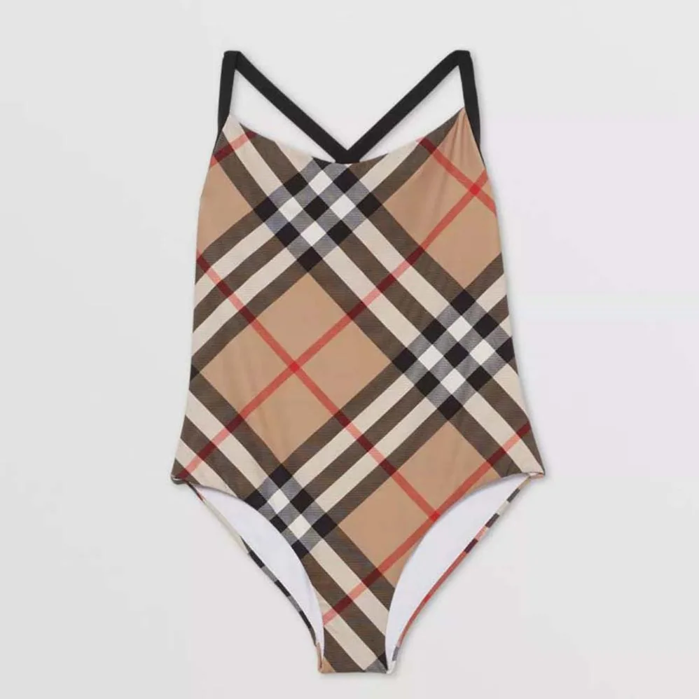 Burberry Exaggerated Check Swimsuit for Women Burberry Exaggerated Check Swimsuit for Women