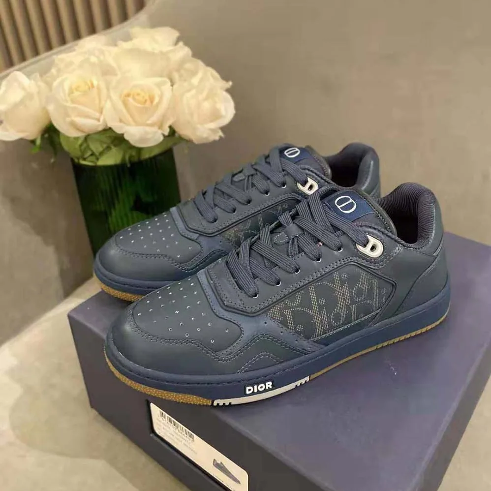 Dior World Tour B27 Low-Top Sneaker for Men in Navy Blue