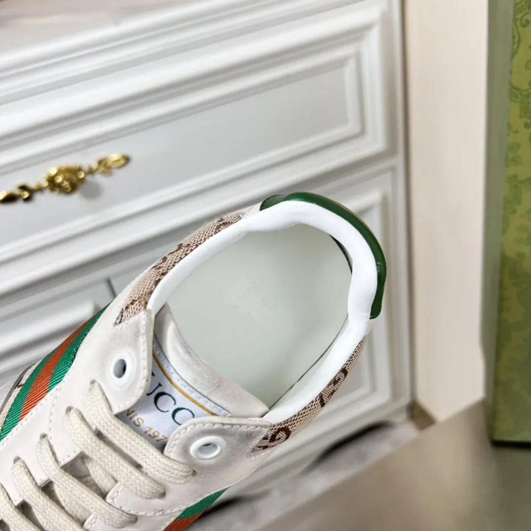 Gucci GG Sneaker With Web Green GG Shoes for Men